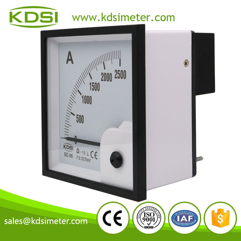 Factory direct sales BE-96 DC75mV 2500A analog panel dc ampere indicator