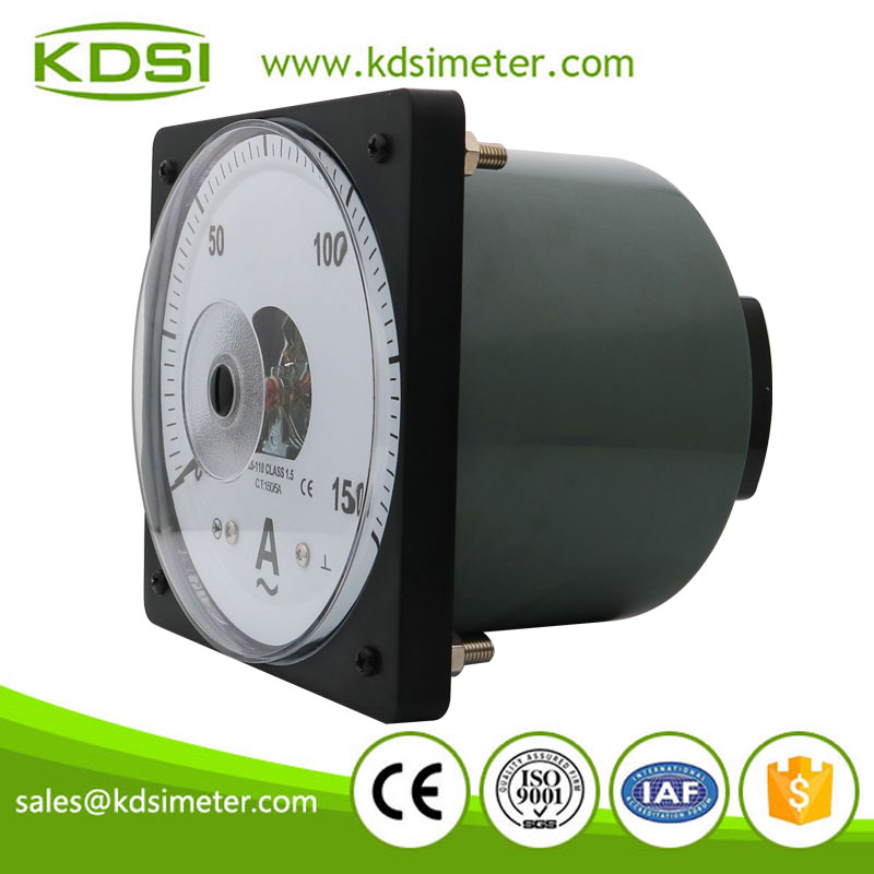 High quality LS-110 AC150/5A wide angle ac panel analog current ammeter