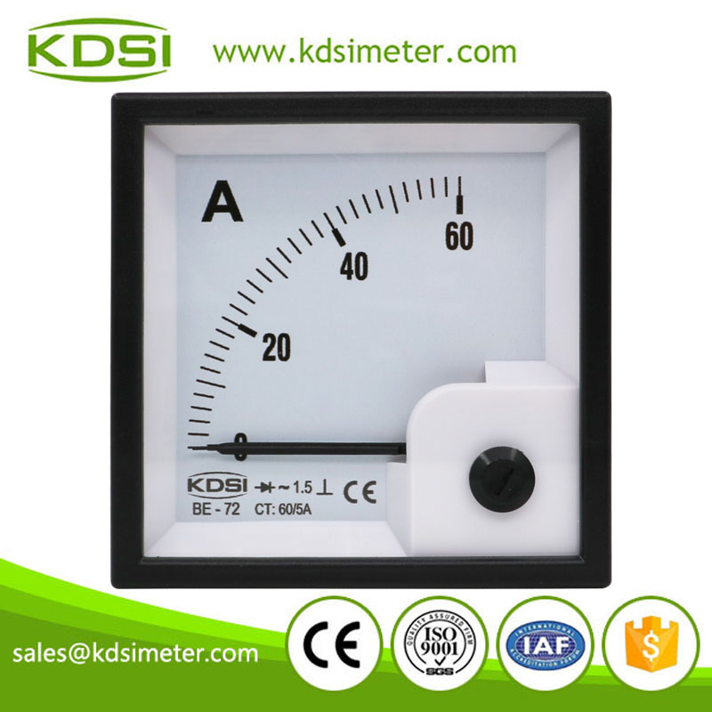 Instant flexible BE-72 AC60/5A rectifier analog ac panel mount ammeter