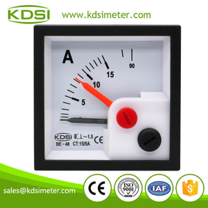 Square type BE-48 AC15/5A 6 times overload with red pointer ac mini analog panel meter