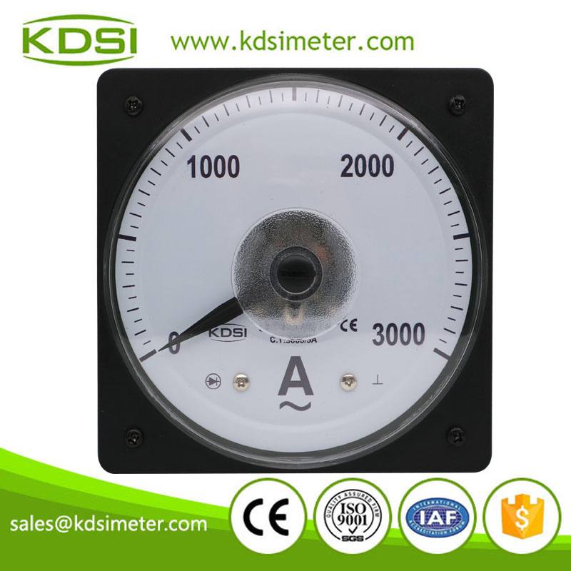New design LS-110 AC3000/5A wide angle ac analog panel mount ammeter