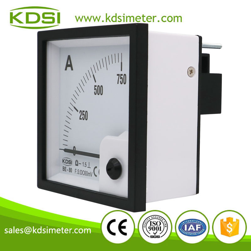 CE certificate BE-80 DC60mV 750A panel dc analog ammeter