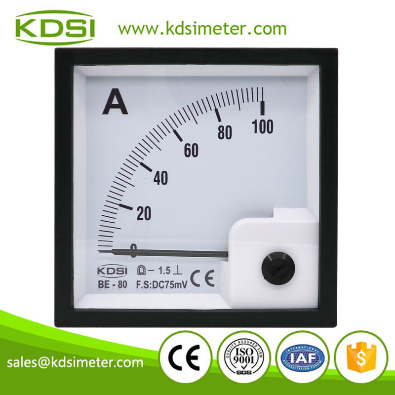 Industrial universal BE-80 DC75mV 100A analog dc panel volt ampere meter
