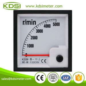 Square type BE-80 DC10V 5000r/min panel analog dc voltage marine tachometer