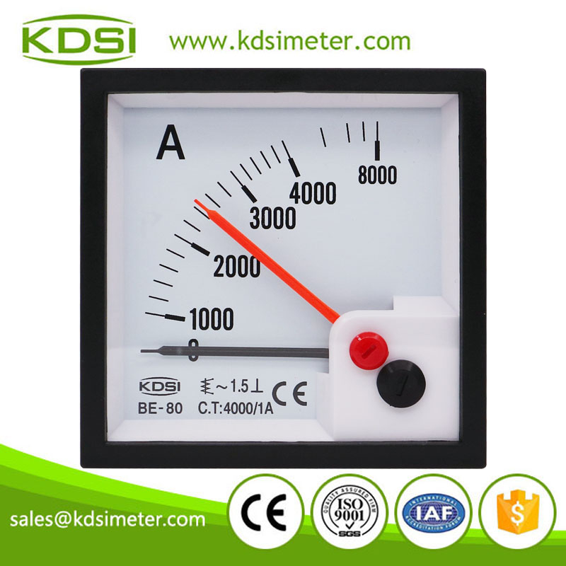 High quality professional BE-80 AC4000/1A with red pointer ac analog amp current panel meter