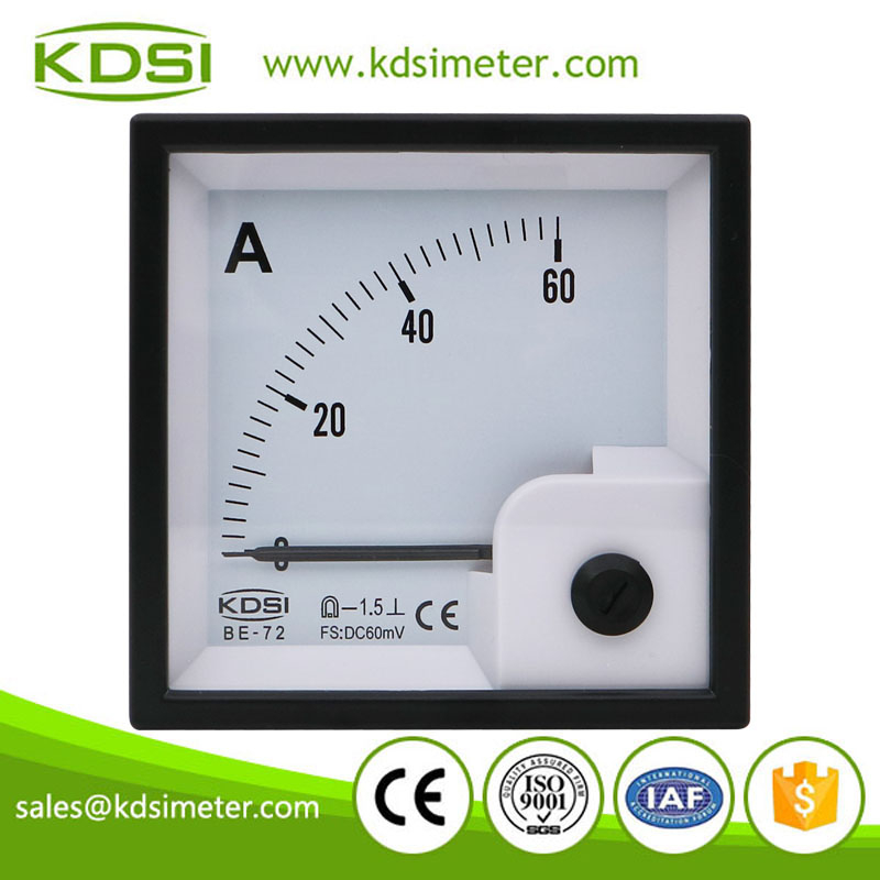 Durable in use BE-72 DC60mV 60A analog panel dc high precision ammeter