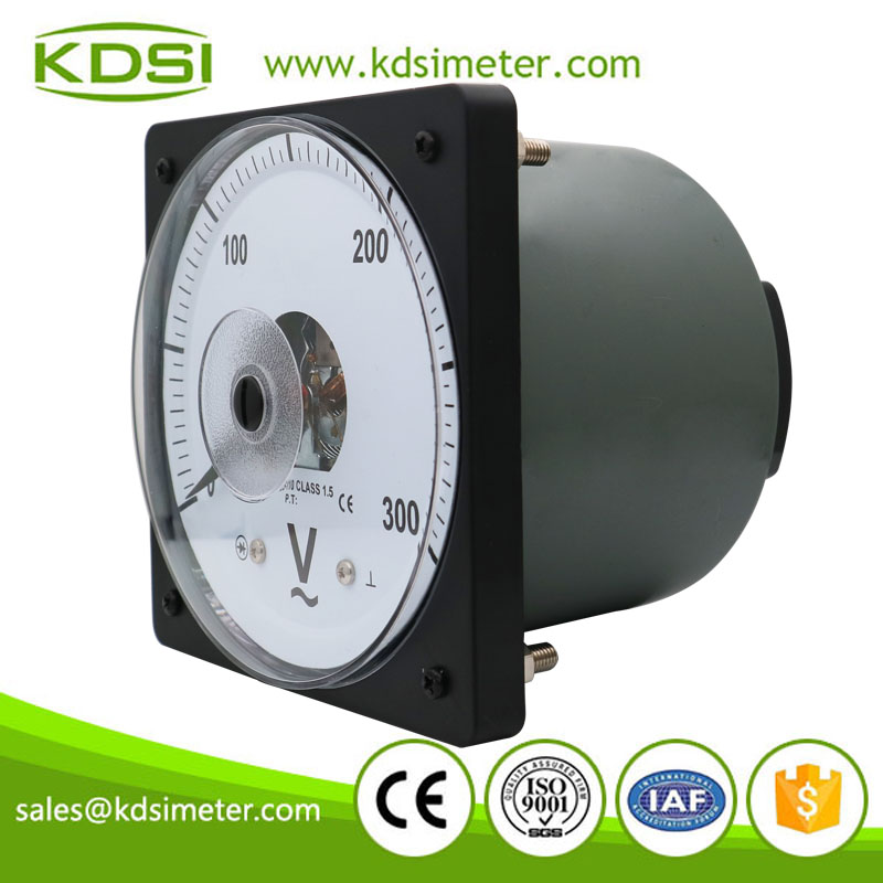 High quality professional LS-110 AC300V wide angle analog ac panel voltmeter