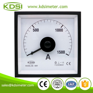 Durable in use BE-96W DC60mV 1500A wide angle analog panel panel mount ammeter