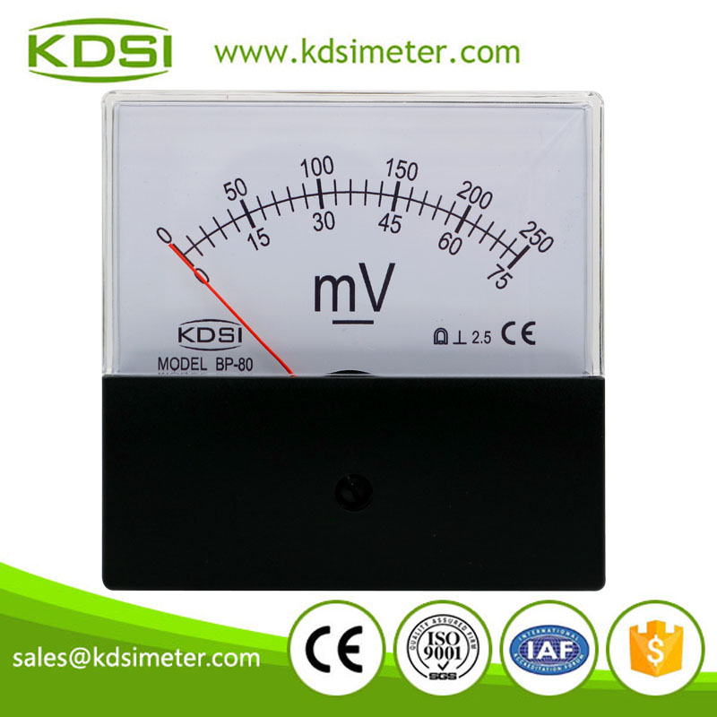 Durable in use BP80 DC75mV 250mV double range analog dc panel mount