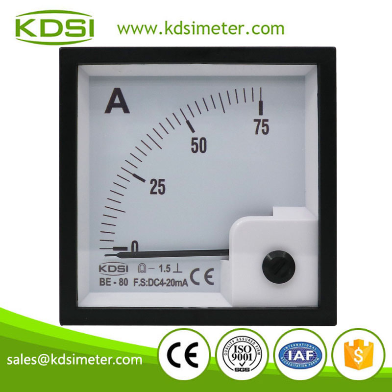 Easy installation BE-80 DC4-20mA 75A analog dc panel ampere indicator