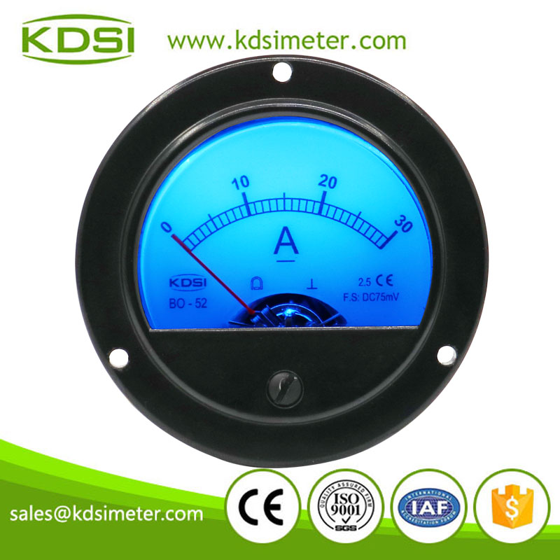 High quality professional BO-52 DC75mV 30A analog blue backlighting dc panel ampere controller