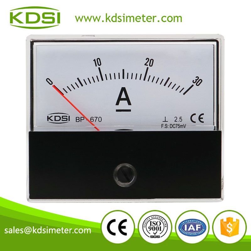 Classical BP-670 DC75mV 30A analog dc panel mount ammeter
