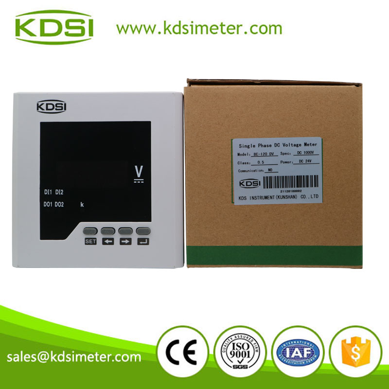 Durable in use LED display BE-120DV DC1000V Aux DC24V digital dc voltmeter