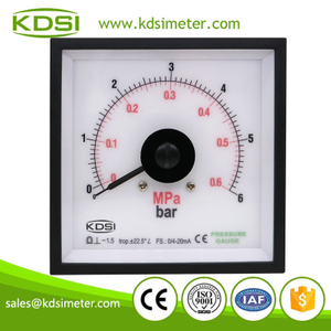 High quality BE-96W DC4-20mA 0.6/6 Mpa/bar backlighting analog amp panel pressure meter