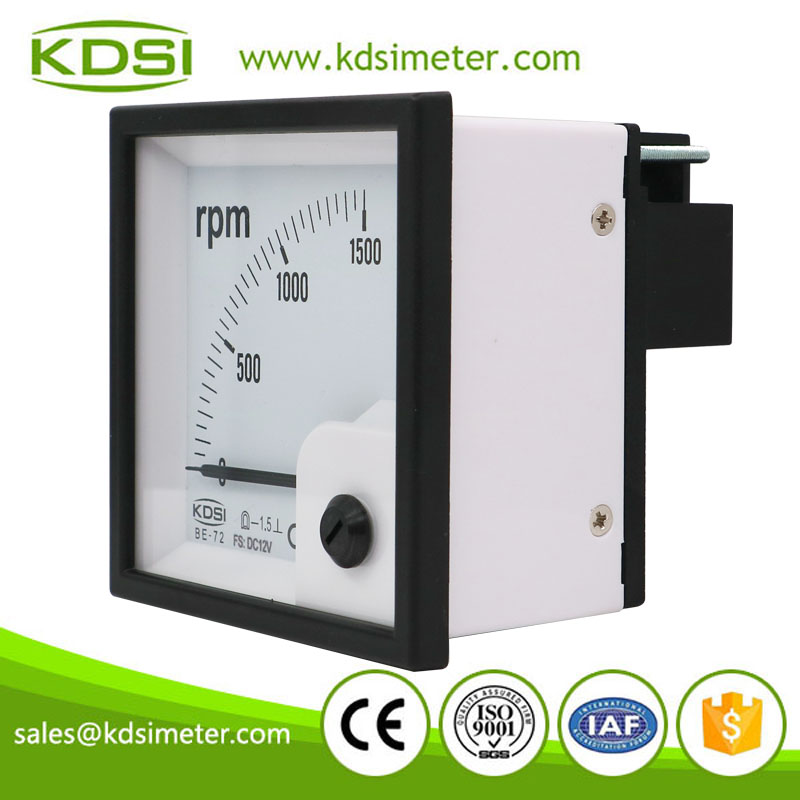 CE certificate BE-72 RPM meter DC12V 1500RPM analog voltage panel marine tachometer