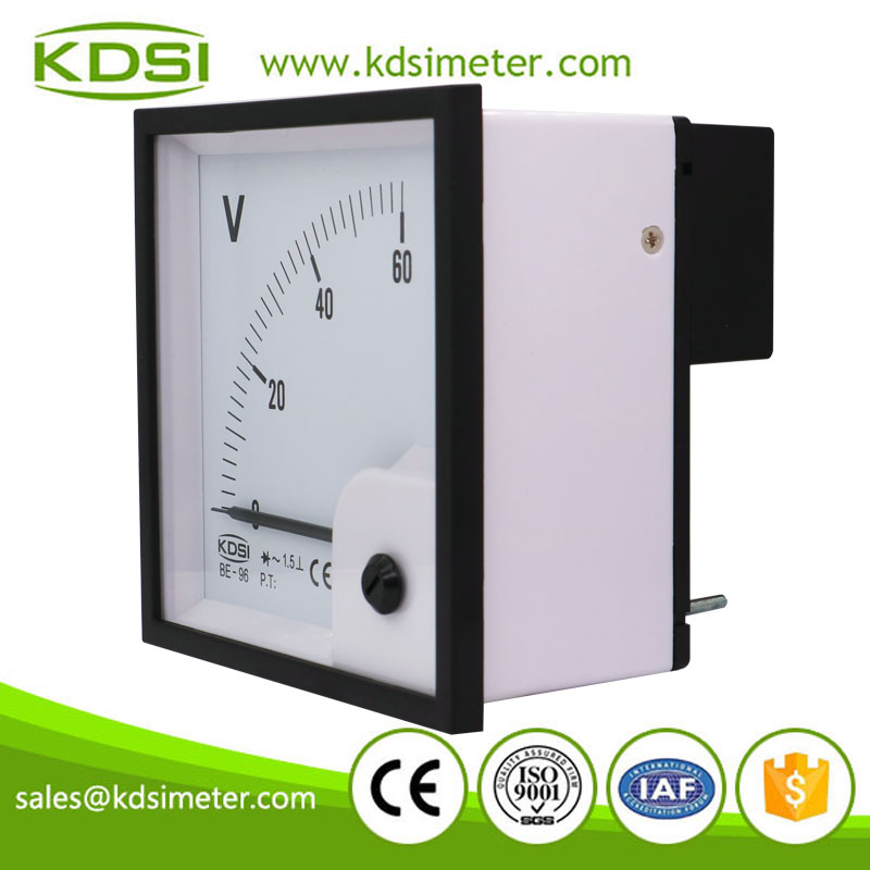 High quality professional BE-96 AC60V rectifier analog ac panel voltmeter