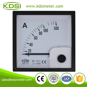 China Supplier BE-72 AC100/5A 5times overload analog ac panel ampere meter
