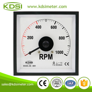 CE Approved BE-96W DC20mA 1000rpm backlighting wide angle panel analog amp rpm meter