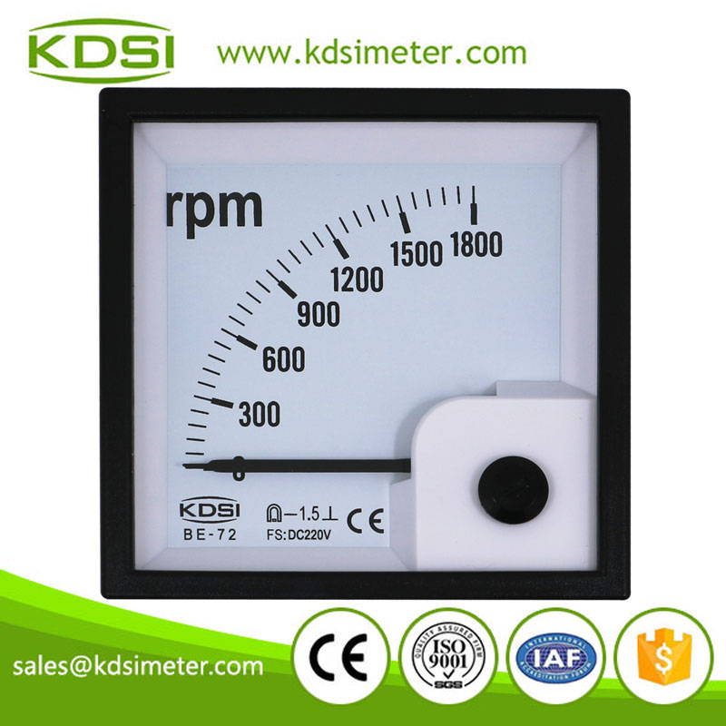 Hot Selling Good Quality BE-72 DC220V 1800RPM analog voltage panel engine rpm tachometer