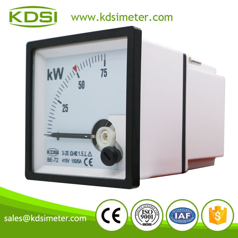 Safe to operate BE-72 3P3W 75kW 415V 100/5A analog kW panel power meter