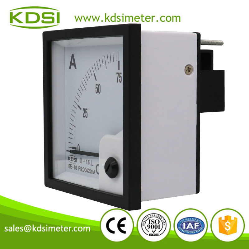 Easy installation BE-80 DC4-20mA 75A analog dc panel ampere indicator