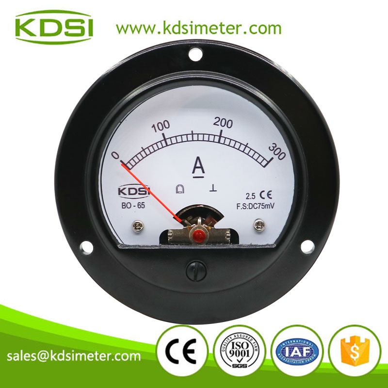 Safe to operate BO-65 DC75mV 300A dc analog round panel amp meter