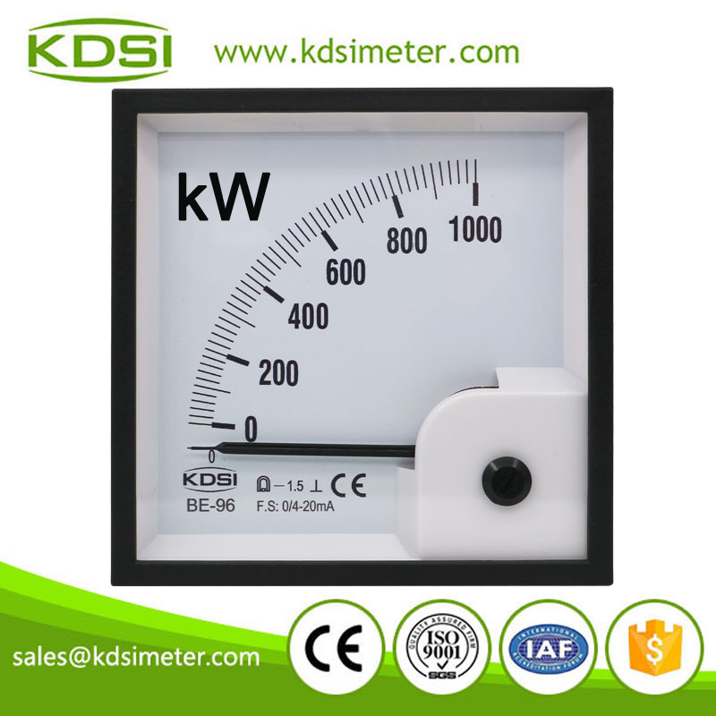 Easy operation BE-96 DC4-20mA 1000kW dc analog current kW panel meter