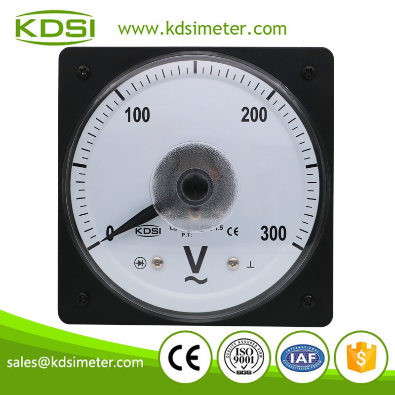 High quality professional LS-110 AC300V wide angle analog ac panel voltmeter