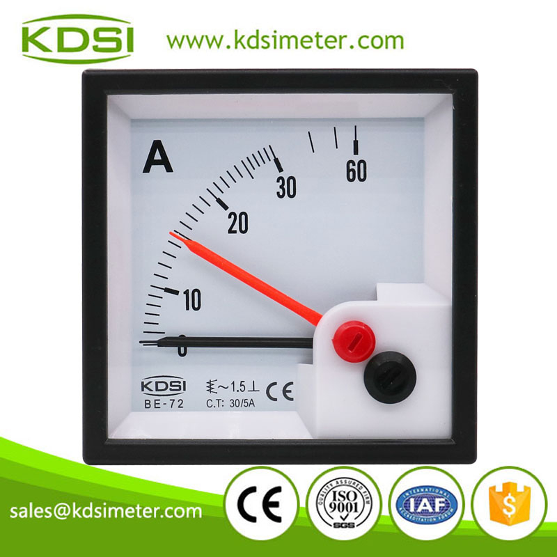 Classical BE-72 AC30/5A with red pointer analog ac panel small ammeter