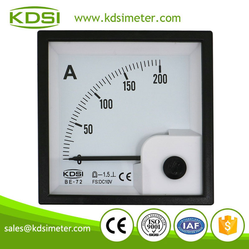 New Hot Sale Smart BE-72 DC10V 200A analog dc voltage panel mount ammeter