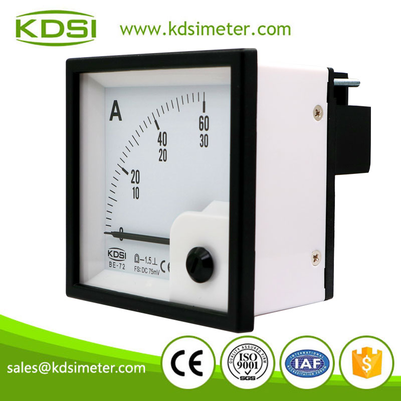 High Quality BE-72 DC75mV 30/60A Double Scale Analog DC Panel Volt Ampere Meter