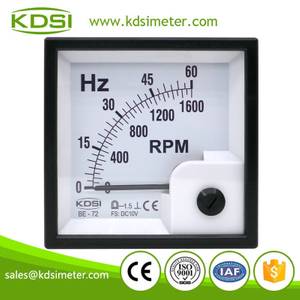 New design BE-72 DC10V 60HZ+1600rpm analog panel frequency rpm meter