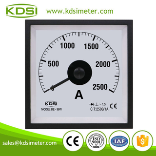 CE Approved BE-96W AC2500/1A wide angle analog ac amp panel meter