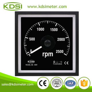 Hot sales BE-96W DC4-20mA 2500rpm wide angle black panel analog dc amp rpm panel meter 