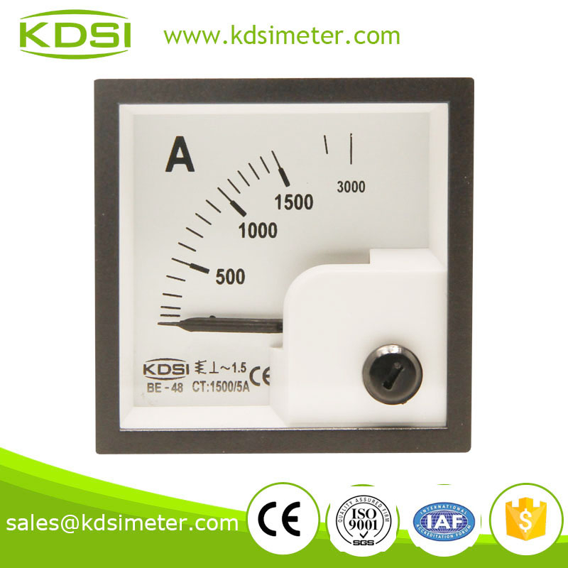 Square type BE-48 AC1500 / 5A analog ac ampere meter