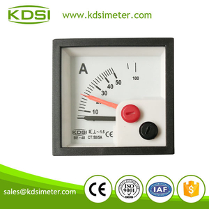 Small & high sensitivity BE-48 AC50 / 5A with red pointer panel mount ammeter