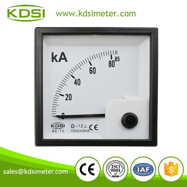 Easy installation BE-72 72*72 DC4-20mA 85KA analog ammeter with output