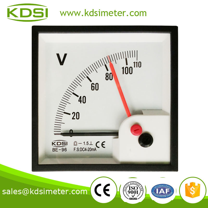 Durable in use High quality BE-96 DC4-20mA 110V double pointer mini dc voltmeter