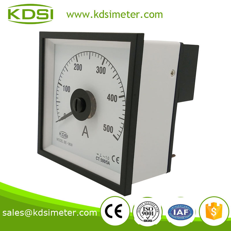 Industrial universal Wide Angle Meter BE-96W AC500 / 5A with rectifier panel mount ammeter